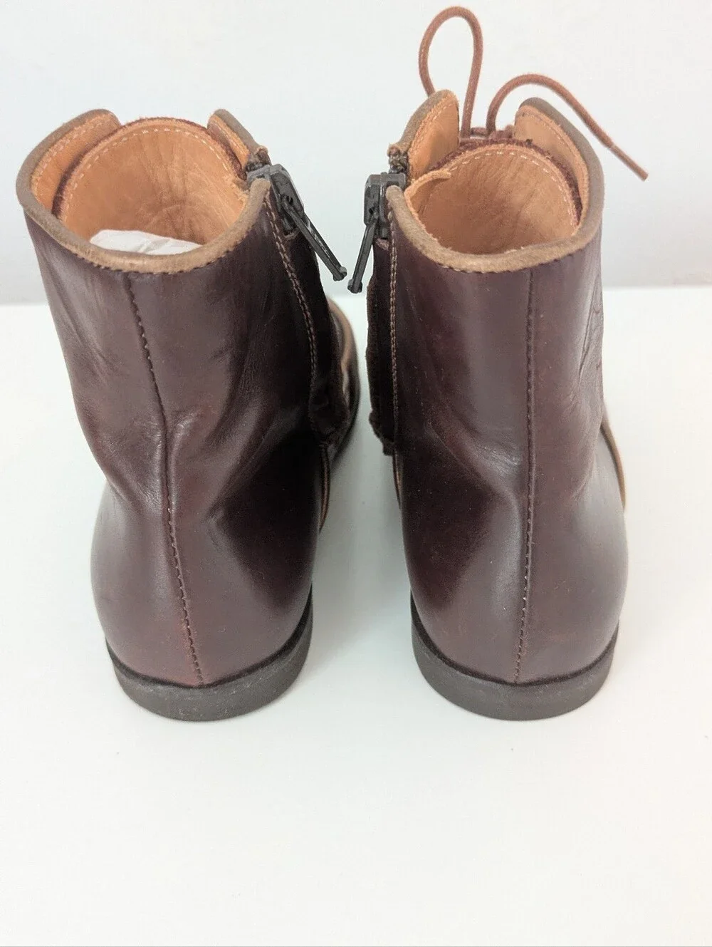 Vintage Lace Up Zipped Boots